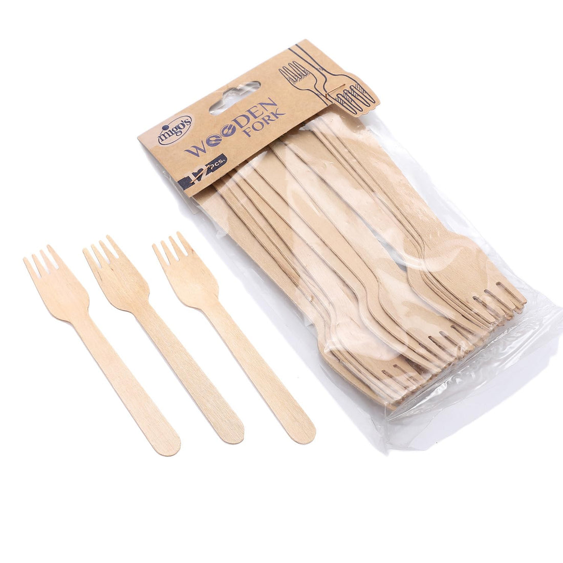 Migo's Wooden Forks 12-Pieces Set