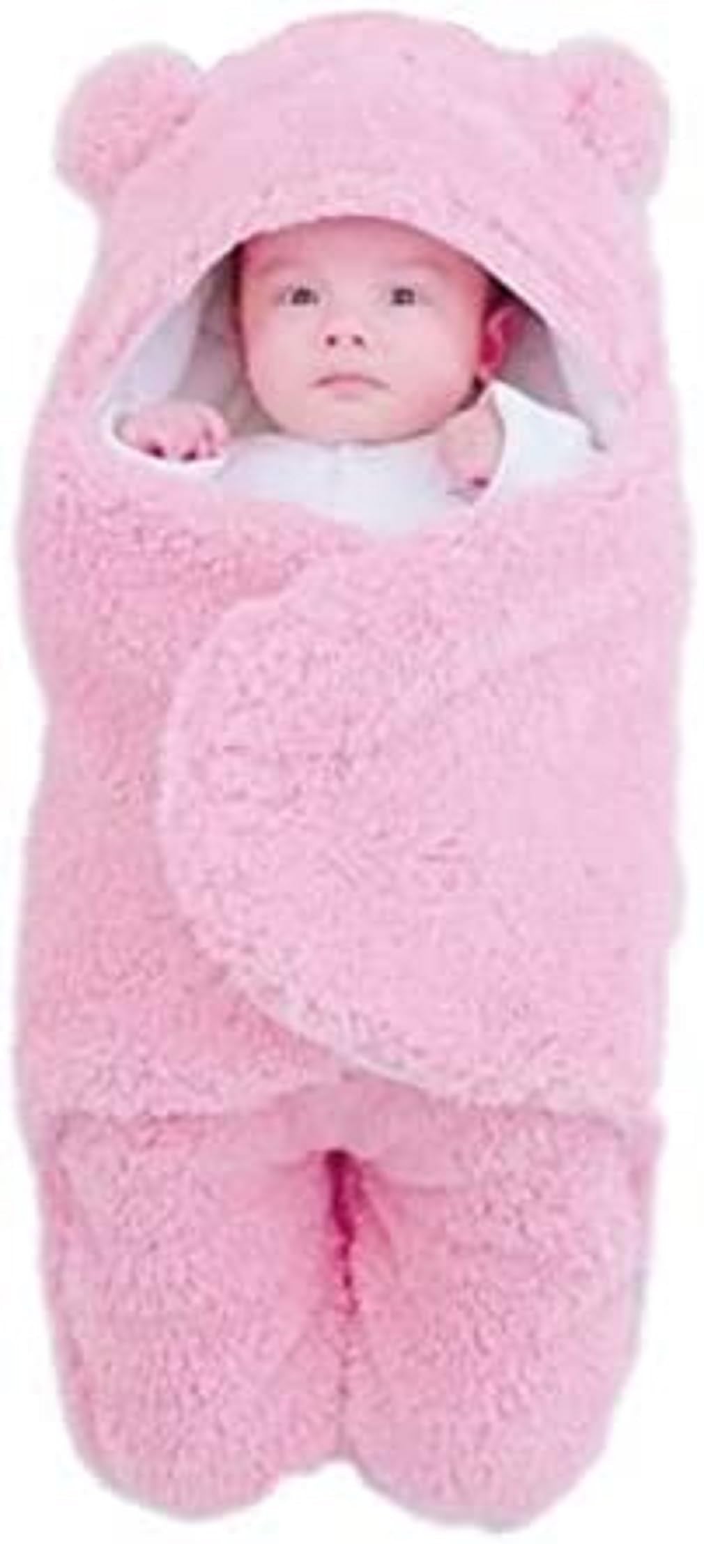 Port Baby Warm and Protect Baby Blanket with Fur Lined by Mizah (Pink)