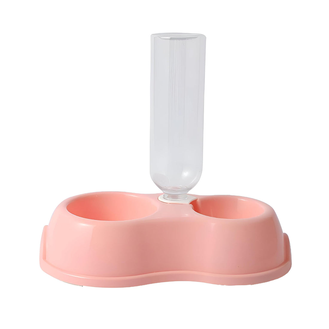 Double Layer Dish -A dual-layer plastic bowl engineered to prevent warping and scent retention, featuring an integrated water refill tube for effortless hydration and steady feeding, offered in severa