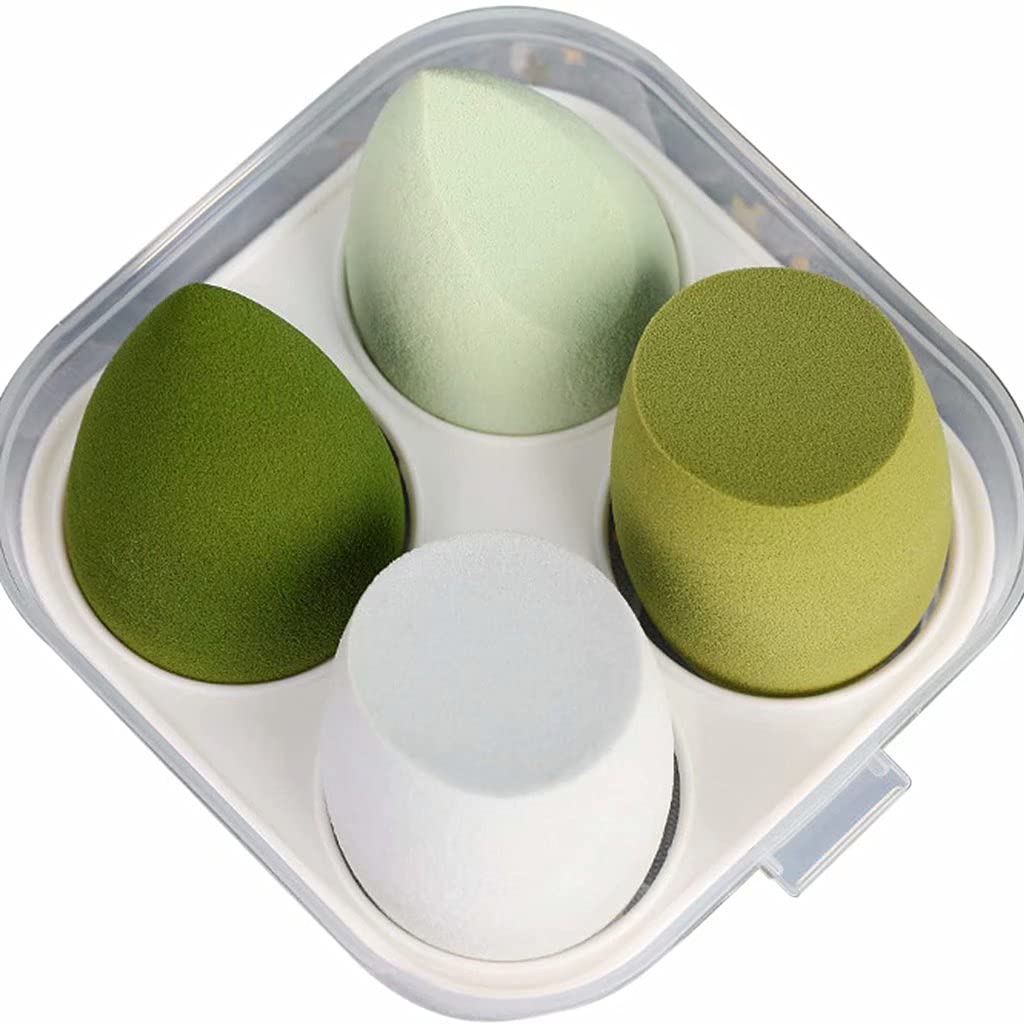 talierov 4pcs Makeup Sponge Beauty Cosmetic Tool,Makeup Sponges Beauty Blender Foundation Sponge,Green