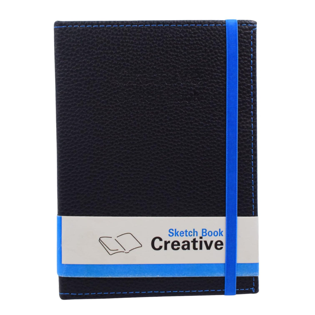 Creative Elastic-Bound Drawing Sketchbook A5, 100 Sheets - Blue Black