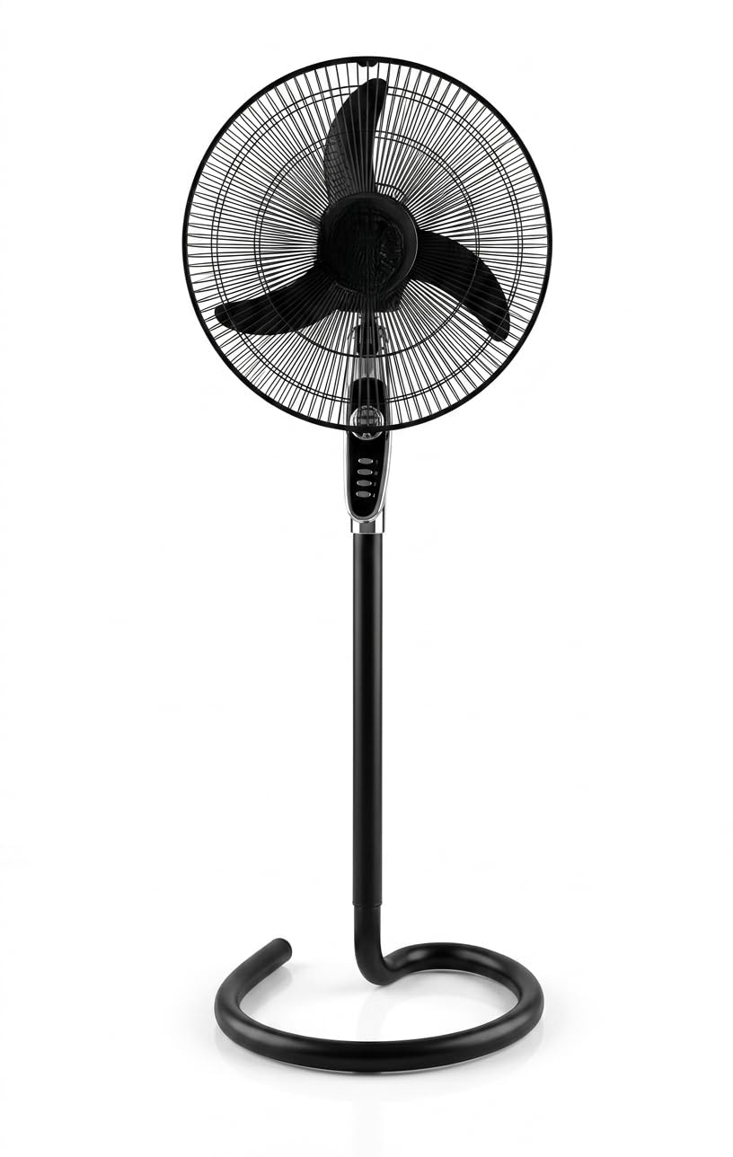 18 Inch Electric Stand Fan, Modern Design 3 Speed Adjustable Air Circulation Base Stable Air Distribution Fan for Rooms and Offices(BR)