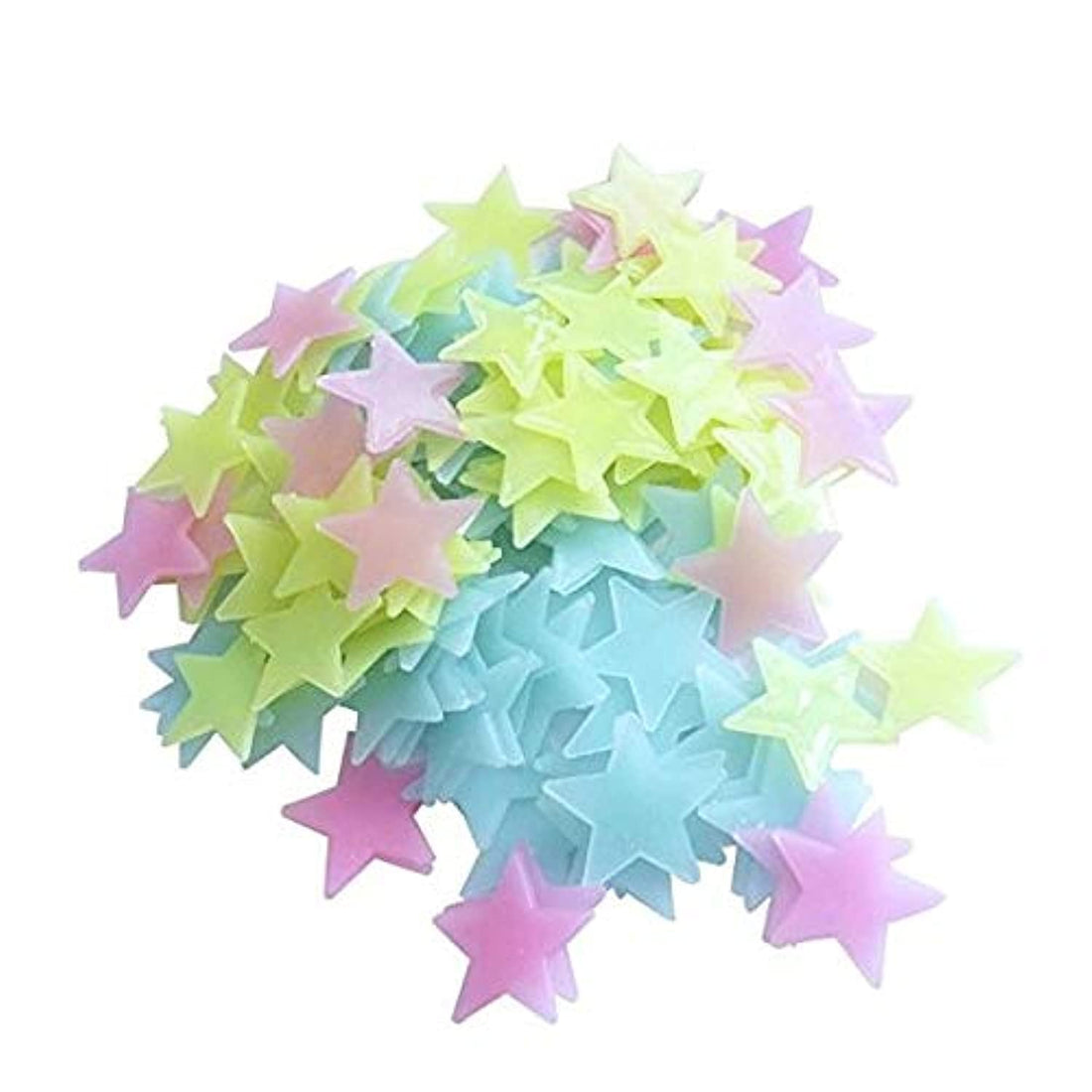 100pcs 3D Star Glow In The Dark Luminous Ceiling Wall Stickers Kids Baby Bedroom
