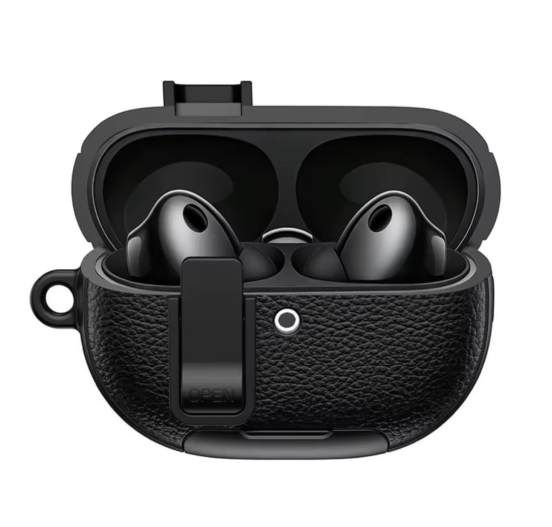 Fekra Luxury Protective Case for Huawei FreeBuds Pro 5 (2026), Shockproof Earbuds Cover with Keychain & Lanyard, Anti-Scratch Durable Earphone Case Protector (F-Black)