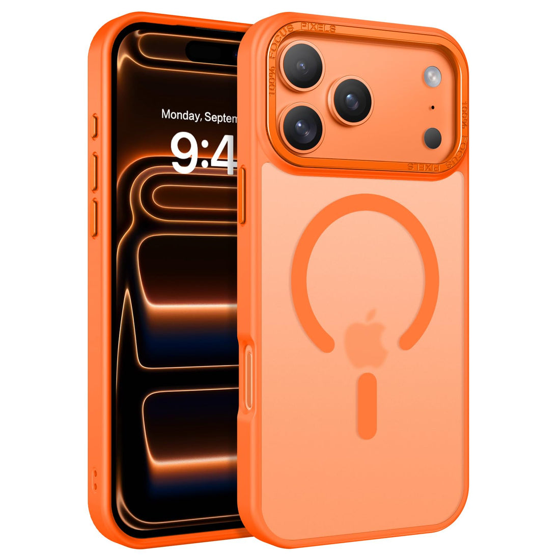 GaoBao Case Compatible with iPhone 17 Pro Max Compatible with MagSafe, Strong Magnetic Translucent Matte Back Camera Protection Slim Shockproof Anti-Scratch Back Cover, Orange