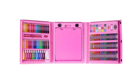 H&B Art Drawing and Painting Tools Set for Kids -Watercolor Pens, Crayons, Oil Pastels, Colored Pencils and Students Stationery Supplies - 208 Pieces