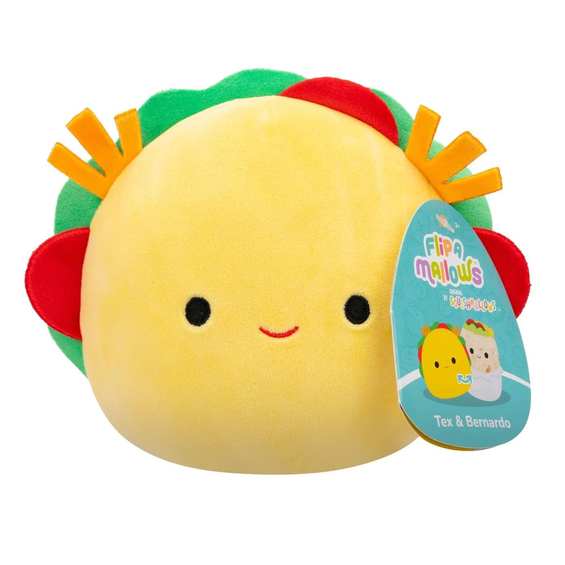 Jazwares Squishmallows Flip-A-Mallows Tex Taco Bernardo Burrito Plush Toy, 5-Inch Size, Multicolor