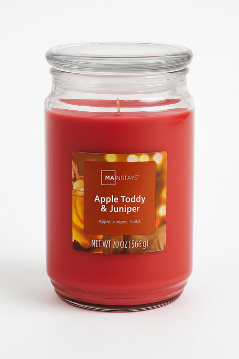Kanawaty Scented 20 oz Candle Jar, APPLE TODDY & JUNIPER, Up to 120 Hours of Burn Time, Single-Wick
