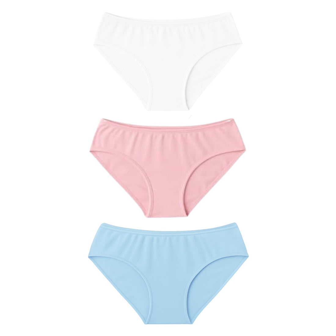 Womens Set of Midi Pack of 3 Multicolors, Classic Panties Underwear for Women