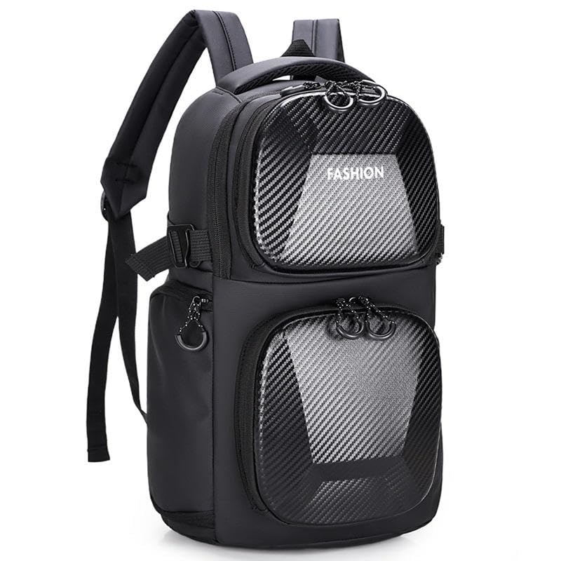 ZURATO Stylish Hard Shell Waterproof Backpack for Men & Women | 20-35L Oxford Fabric Travel & College Bag | Durable Multi-Compartment Daypack for Work, Outdoor & Everyday Use