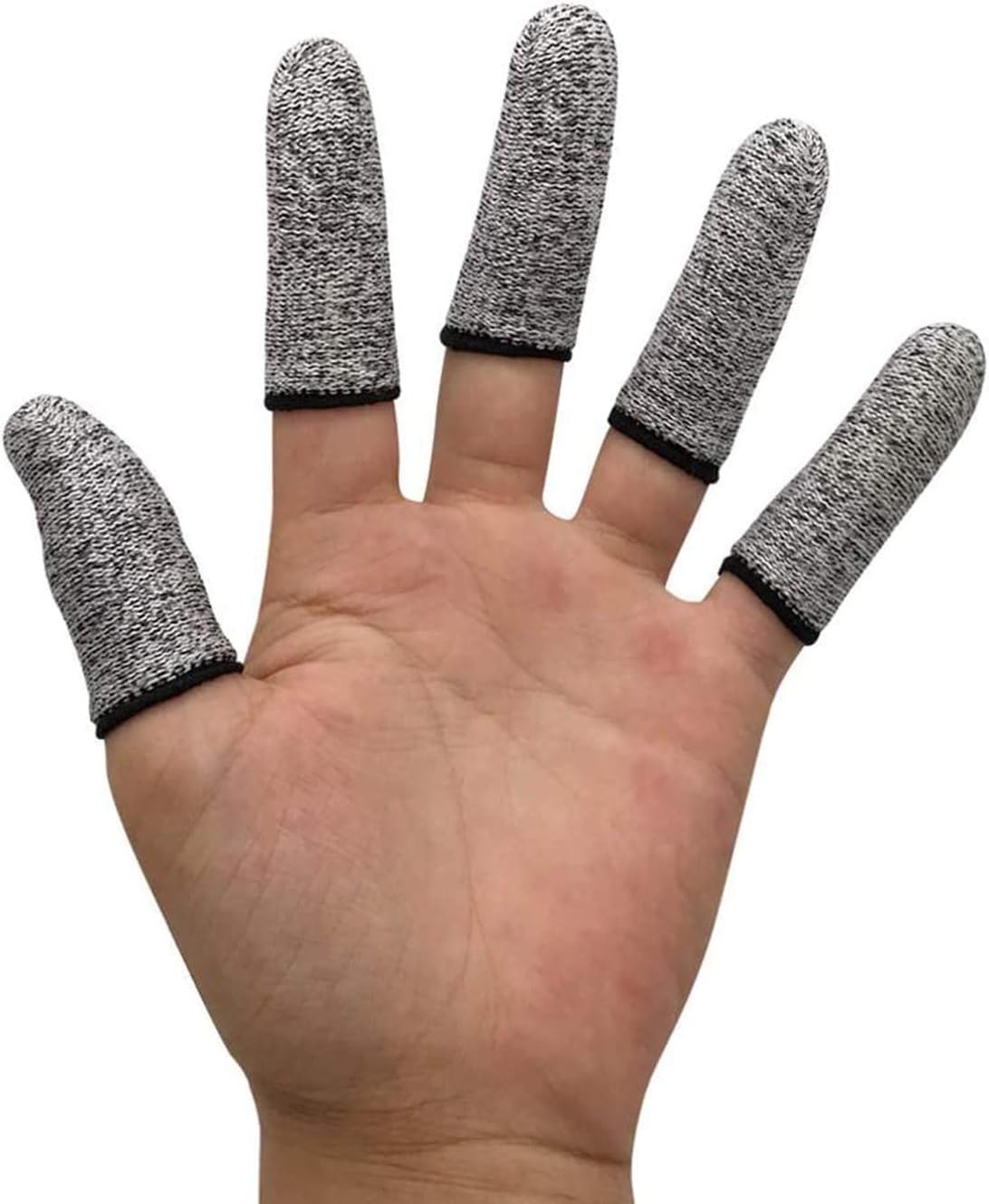 DELFINO 6 PCS Finger Cots Finger Cover Cut Resistant Protection Finger Covers for Cuts Gloves Life Extender Cut Resistant Finger Protectors for Kitchen Work Sculpture Anti-Slip Reusable