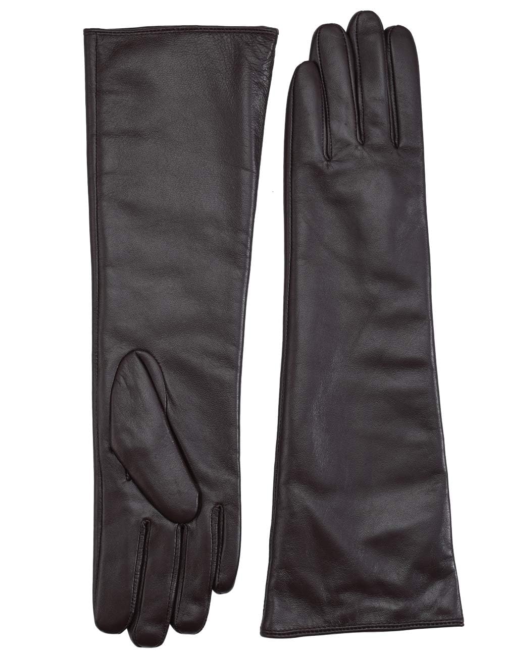 Khazna Elegant Winter Black Long Leather Gloves for Women Full Touchscreen Womens Ladies Warm Lined Genuine Leather Gloves