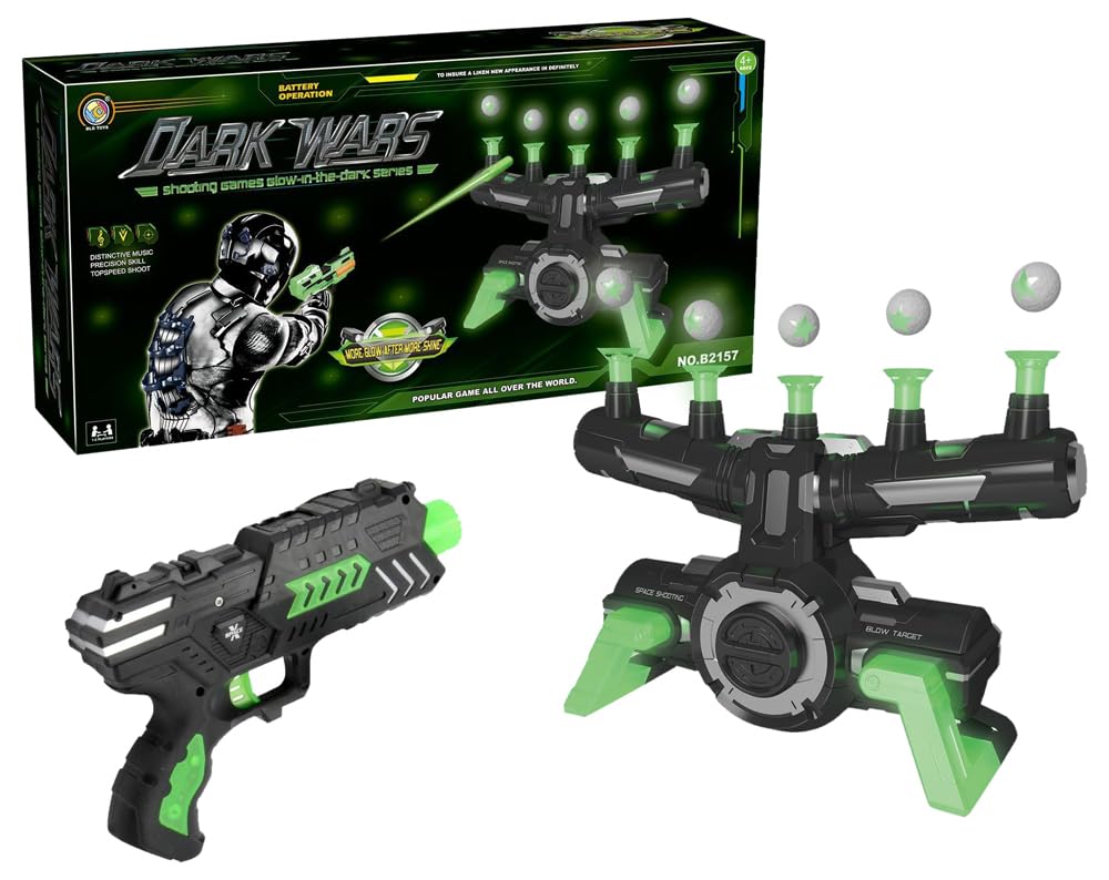 Awlad Farghaly B2157 Phosphorescent Gun with 5 Balls, Black