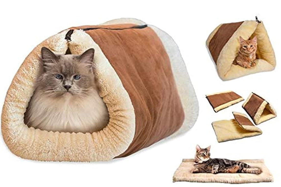 2in1 Cat and Puppy Pyramid Tunnel Bed and Mat