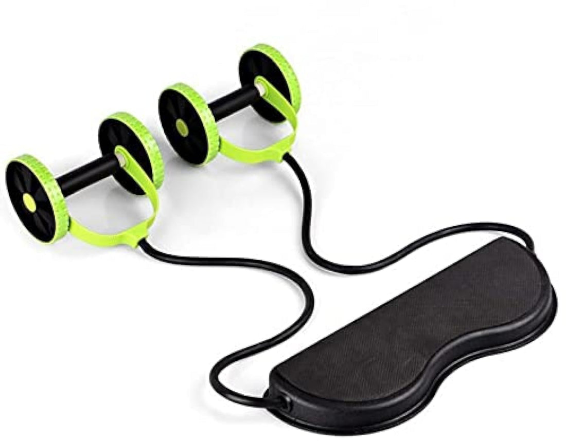 Sport Core Double AB Roller Exercise Equipment Ab Wheel Roller Supports,Abdominal Workout Machine09876881_ with two years guarantee of satisfaction and quality