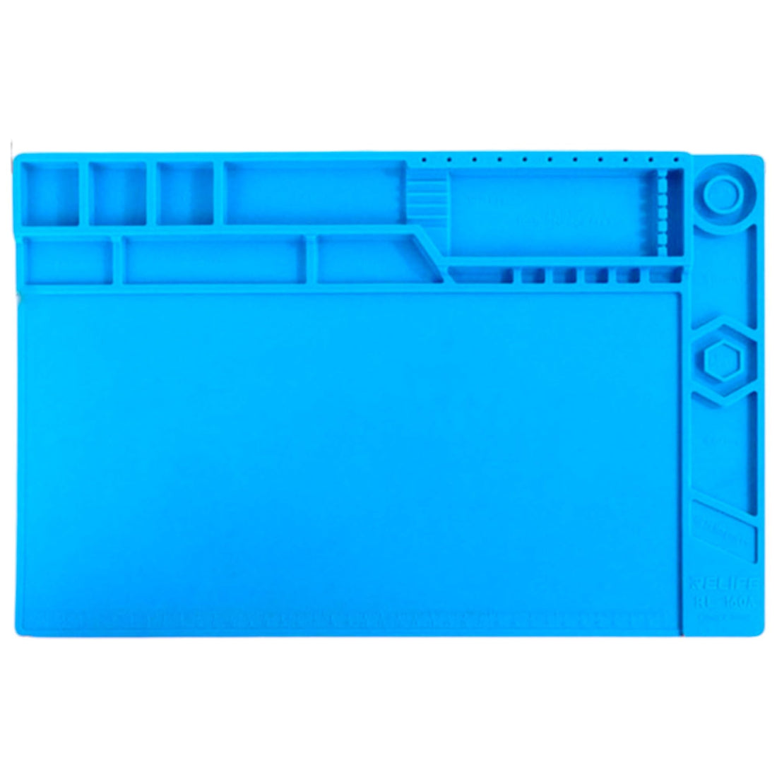 Heat-Resistant Silicone Soldering Pad - Magnetic Tool Repair Work Station for BGA & Gun Soldering Iron, Tools, Workbench, electronics, watch, Mobile Phone Laptop Repair, 45.2 x 29.9 cm (Blue, RL-160A)