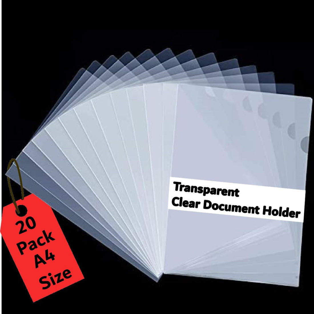 FUTURE X Transparent A4 File Folder - Heavy Duty 100 Micron Document Holder with 10 Sleeves, Ideal for School, Office, Certificate Storage, Durable Plastic Files Organizer, 310x220 mm (Pack of 20)