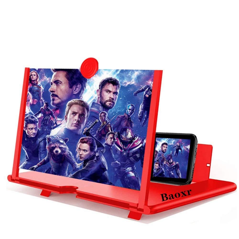 HD Projector Lens - Universal Smartphone Screen Enlarger with Adjustable Foldable Holder, Reduces Eye Strain and Blocks Harmful Rays, Compatible with All Mobile Devices for Better Video Watching