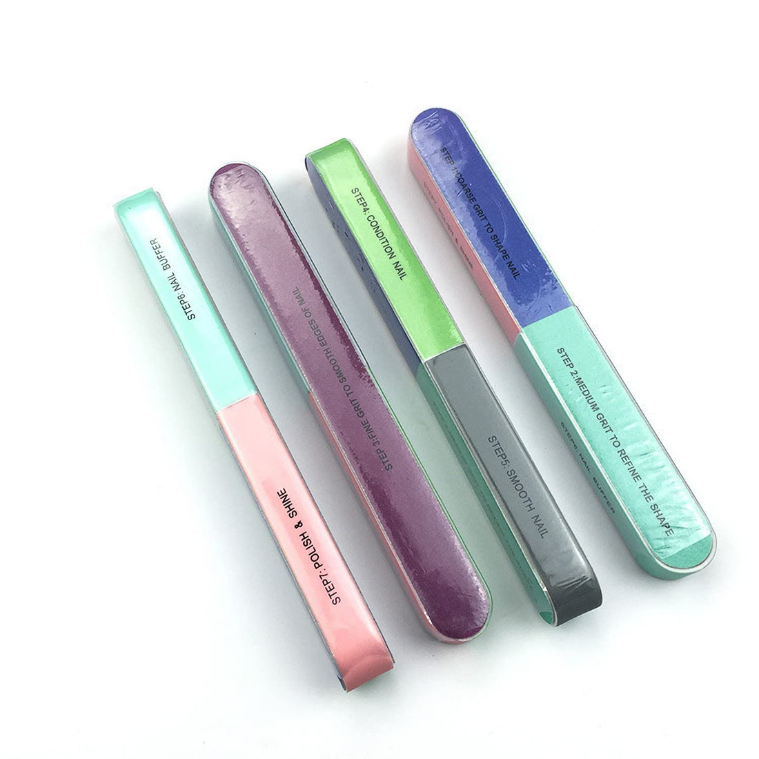 Nail File，12pcs Reusable Nail File Buffer Block Acrylic Natural Manicure Tools