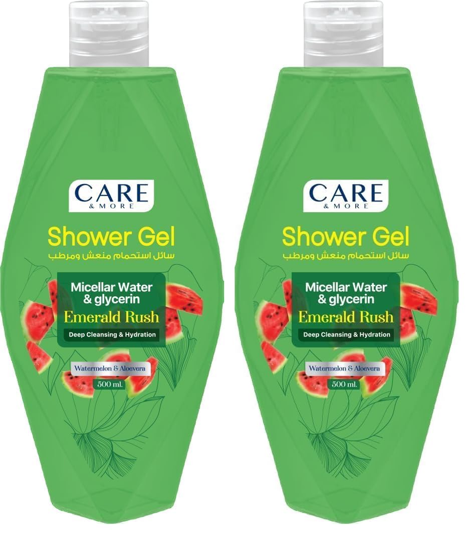 Care & More Watermelon and Aloe Vera Micellar Shower Gel 500 ml (Pack of 2)