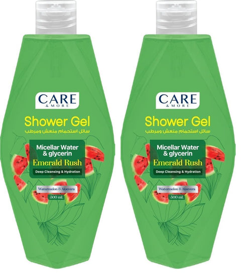 Care & More Watermelon and Aloe Vera Micellar Shower Gel 500 ml (Pack of 2)