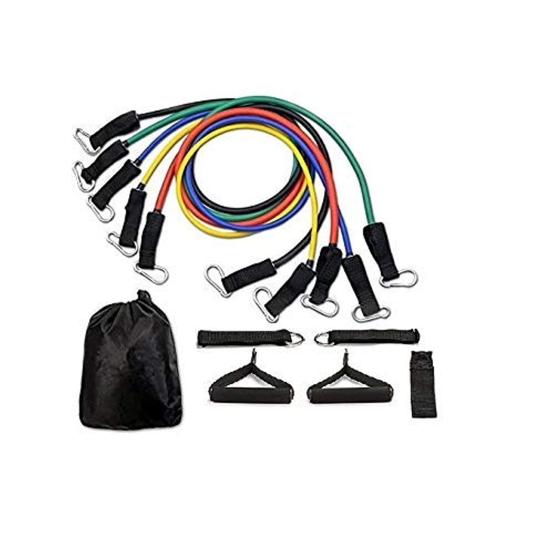 Generic Resistance Bands Set - Yoga Pilates 5 Bands - 11 PCS