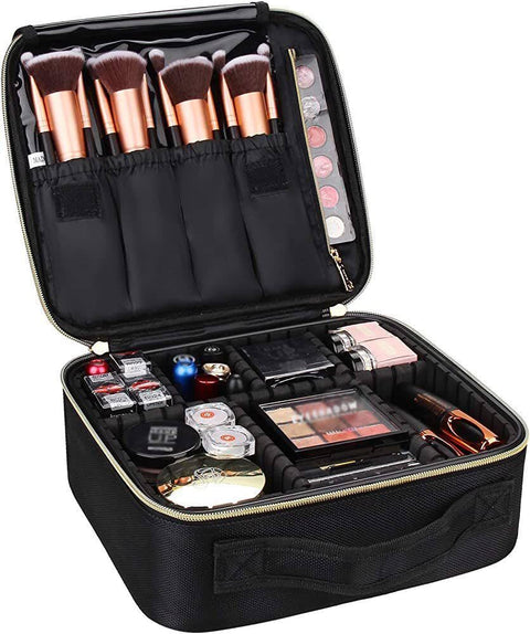 Large Waterproof Makeup Bag Accessory Organizer Travel Toiletry Case Cosmetic Pouch Portable Beauty Storage Handbag for Women Daily Use Black Bag