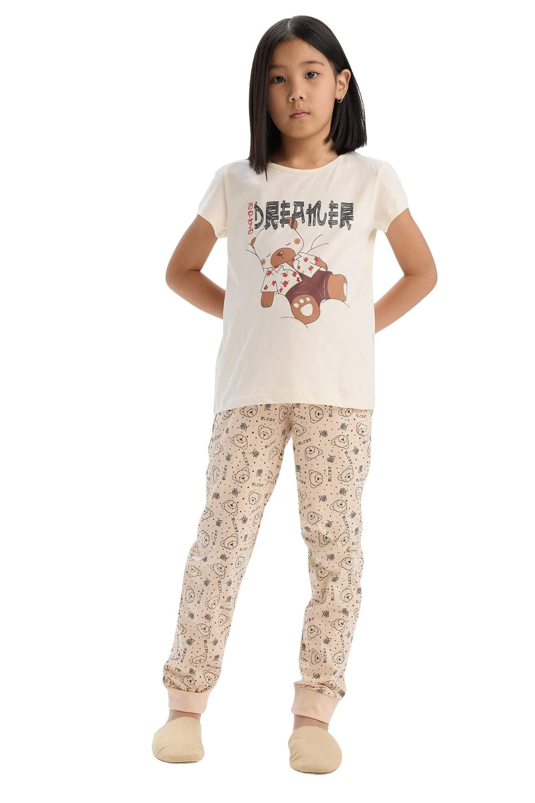 DeFacto Girls Special Collection Regular Fit Short Sleeve Homewear Knitted Pyjamas Pyjamas (pack of 1)