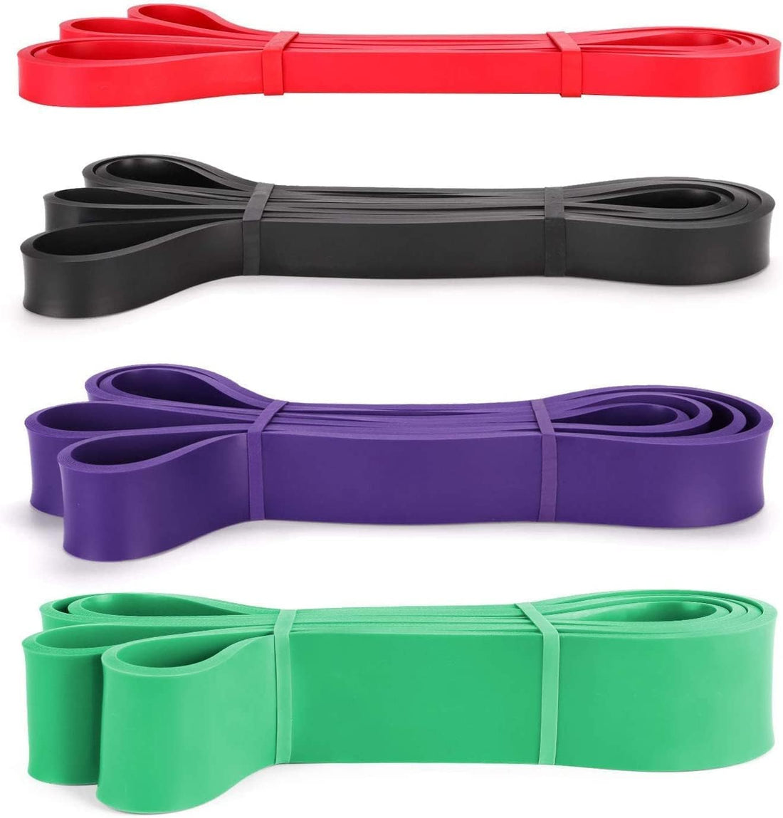 QSHOP Chin Up Assist Bands Set, 4 Pack Stretch Resistance Bands, Kinetic Bands, Weight Lifting Bands for Resistance Training, Physical Therapy, Home Workouts