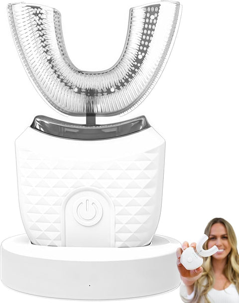 Ultrasonic Electric Toothbrush, U Shaped Automatic Toothbrush for Adults 360 Full Mouth Whitening Waterproof