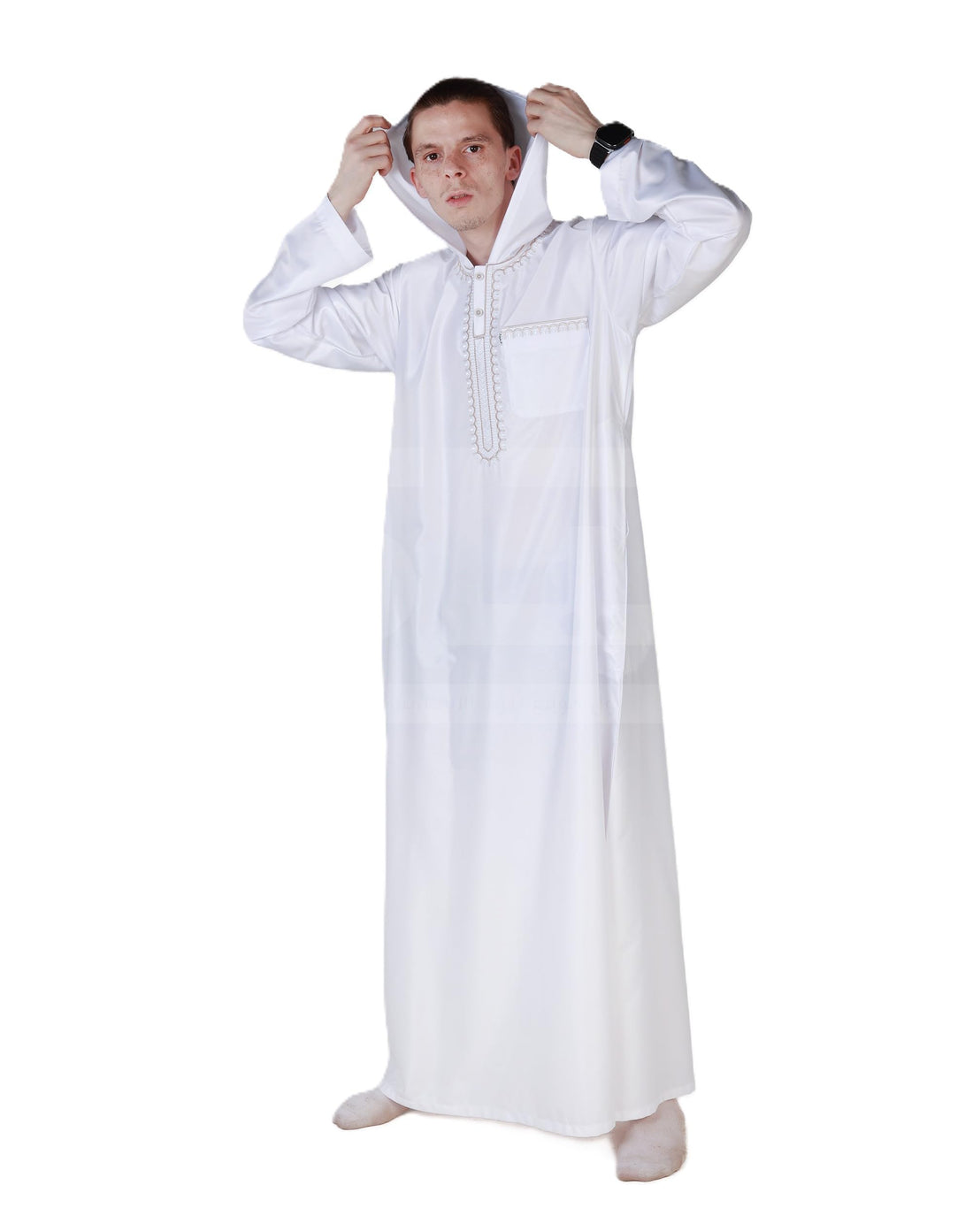 Moroccan Men's Jalabiya (White, 60)