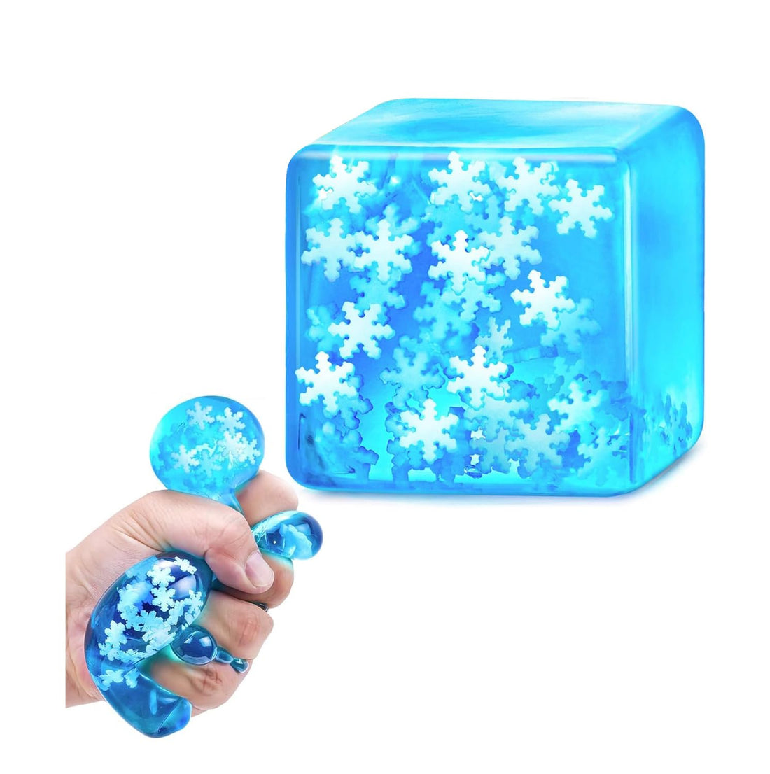 Squishy Fidget Toys Adults Stress Cube - Glow in The Dark Snowflakes Sensory Toys for Kids with Autism Stress Balls for Kids Adults Squeeze Squishy Toys for Anxiety Relief Gifts for Kids