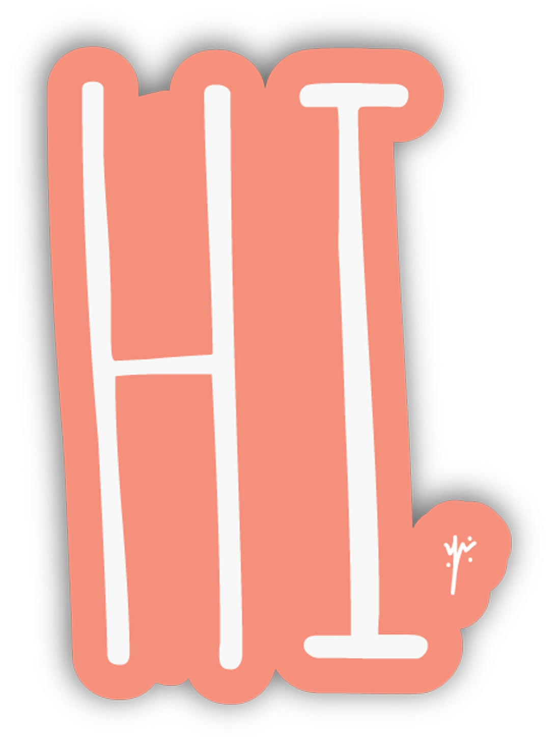 YM Sketch Laptop Sticker - Hi| 6x6 cm area size, 1Pcs| easy peeling and Stick Gift For college,office,artists,students,your car,notebook,laptop,fridge,desk,skateboard