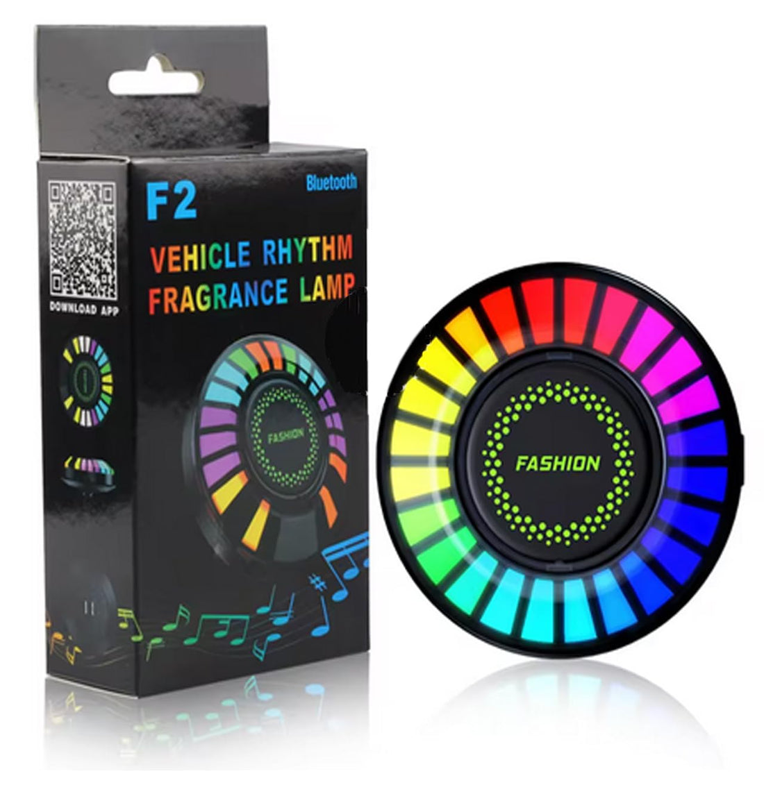 Kaber Egypt 2020 Car Sound Activated Aroma LED Music Lamp with Aroma Diffuser Air Vent Clip - Phone Link to Control Light - By Kaber Egypt