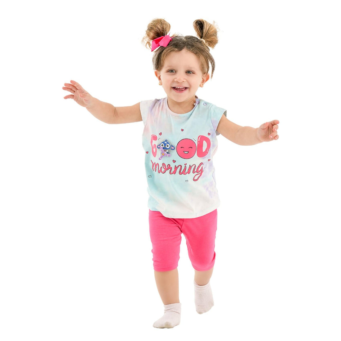 Girls Half Sleeves T-Shirt&Short Printed Good Stitch Half Sleeves T-Shirt&Short (pack of 1)