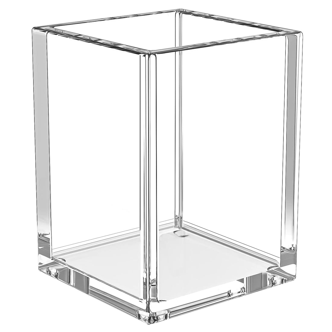 MaxGear Modern Acrylic Pen Holder, Clear Desk Pencil Holder, Makeup Brush Holder, Office & Home Pen Organizer, 1 Pack