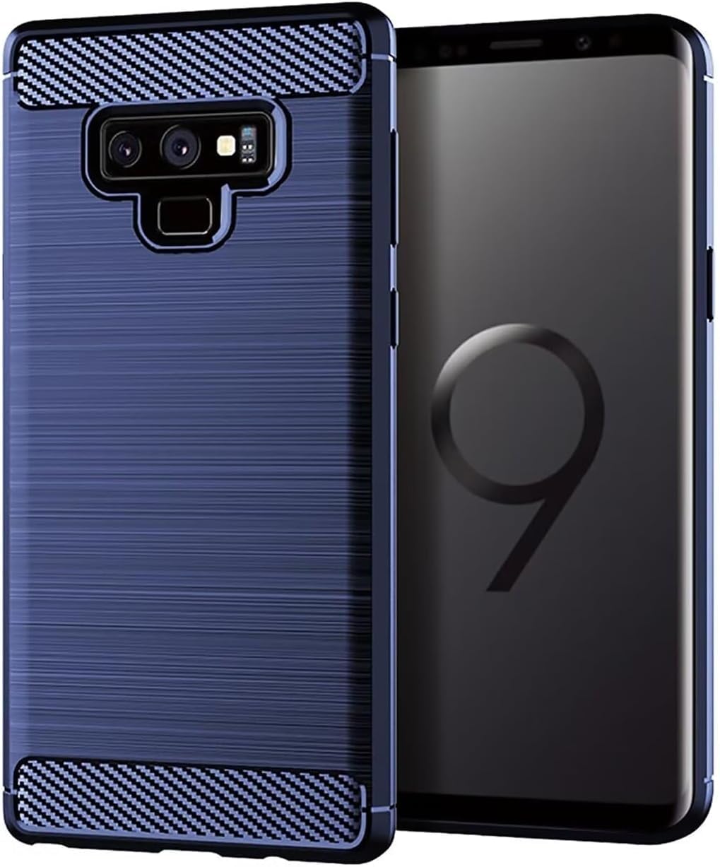 phone case compitable with Samsung galaxy note 9 Carbon Silicone Case Original Flexible Slim Enhanced Durable Anti-Shock Protector for Samsung galaxy note 9 (Blue)