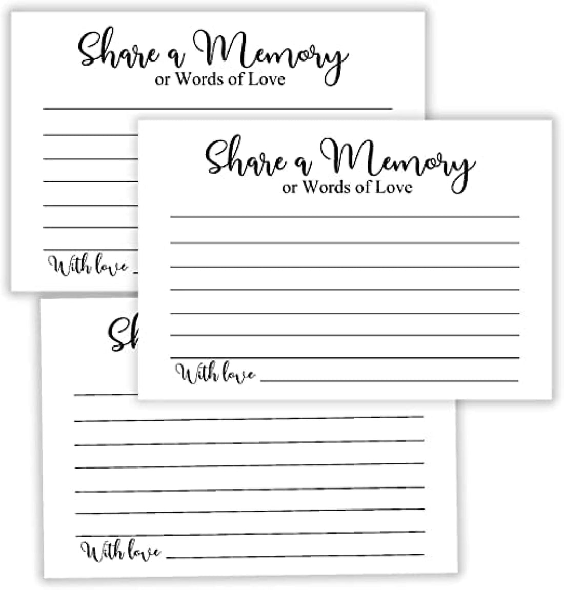 Share a Memory Cards, Funeral Guest Book, Memory Card for Celebration of Life, Graduation, Wedding, Retirement, Going Away Party, Pack of 20, 4x6 Inch
