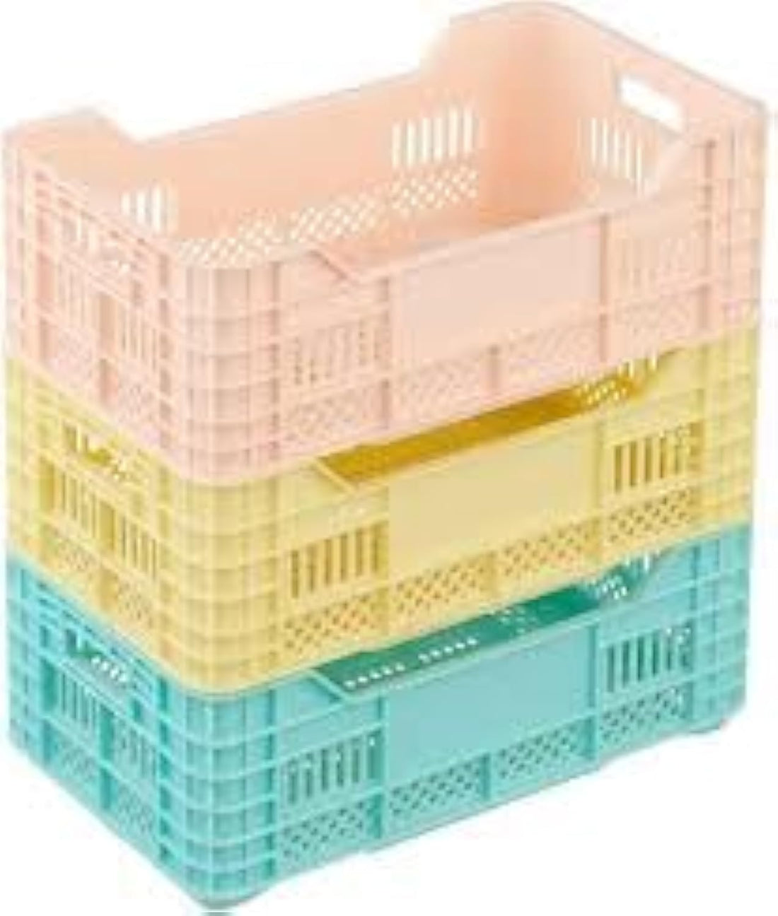 Generic 3 Pack Simple White and Black Plastic Rectangular Storage Baskets for Desk Organization, 20 x 13 x 6 cm