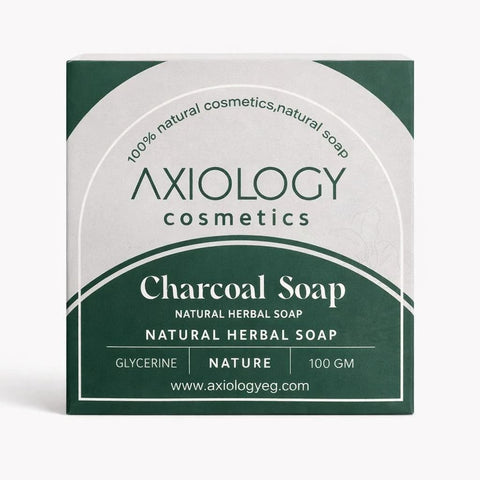Axiology Charcoal Soap, Natural Herbal Bar, Glycerine, Deep Cleansing with Detoxifying Charcoal, 100g