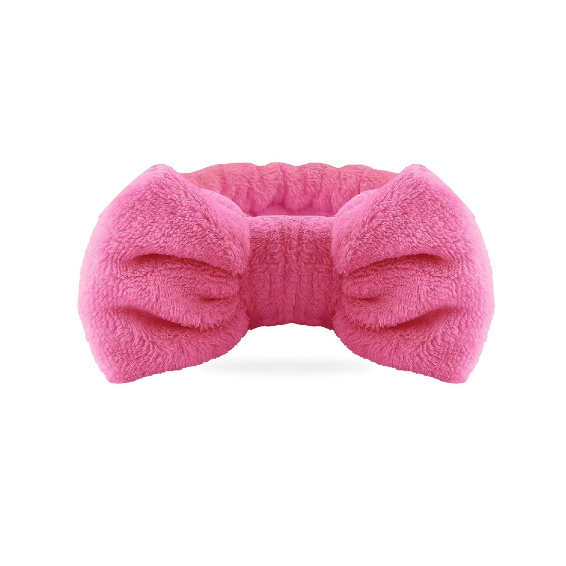 Spa Headband, Microfiber Bow Tie Headband for Face Washing, Skincare, Makeup, Sports, Elastic Hair Band for Women and Girls (Fuchia, One Size)