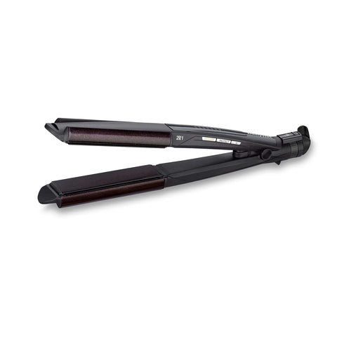 BaByliss 2-in-1 Wet And Dry Hair Curler & Straightener - 235°C | Diamond Ceramic Coating, Dual Functionality, Wet & Dry Use | Hair Styling Tool by BaByliss, Black - ST330E