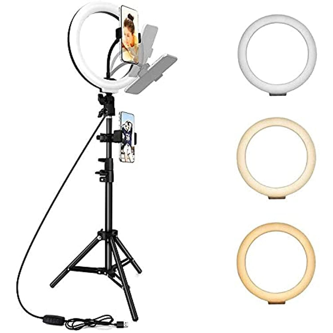 Metal Tripod Ring Light Lite with a 360-Degree Mobile Holder - 26mm