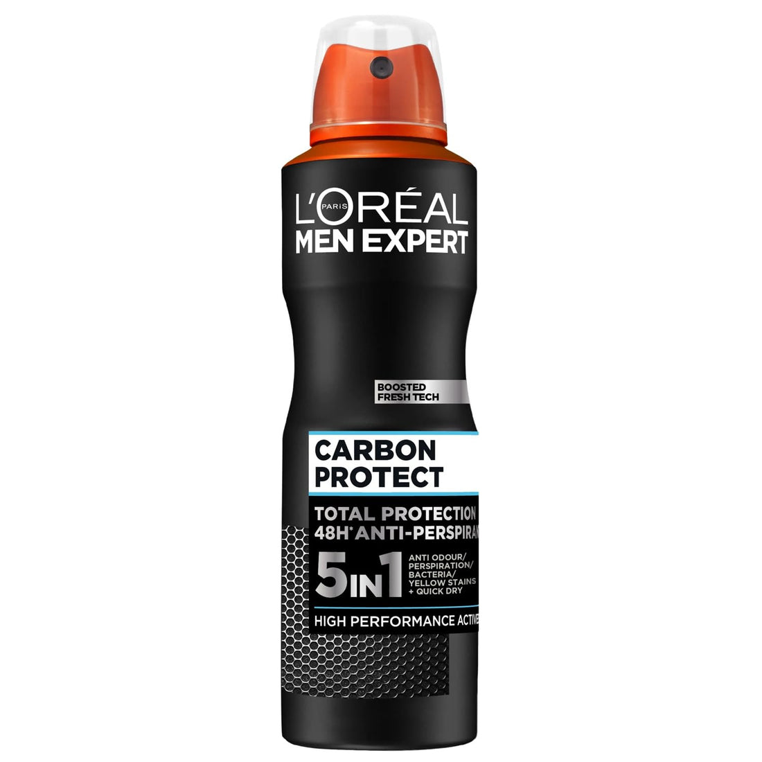 L'Oréal Men Expert Carbon Protect 48H Antiperspirant Deodorant Spray for Men – Anti-Odour, Anti-Sweat, Anti-Bacterial, Anti-Stains, Long-Lasting Freshness with Carbon Formula, 250ml