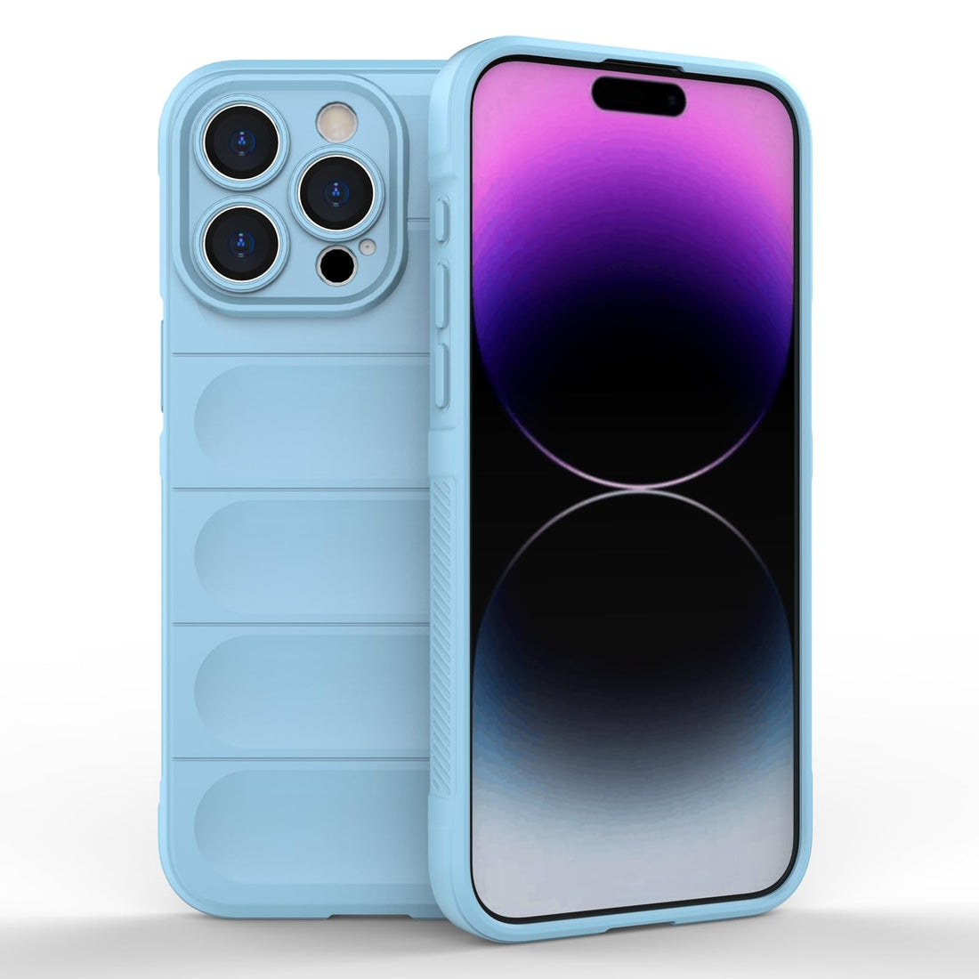phone case cover Magic Shield TPU + Silicone UNBLACK Shockproof Phone Case compatible with IPhone 15 Pro Max (Light Blue)
