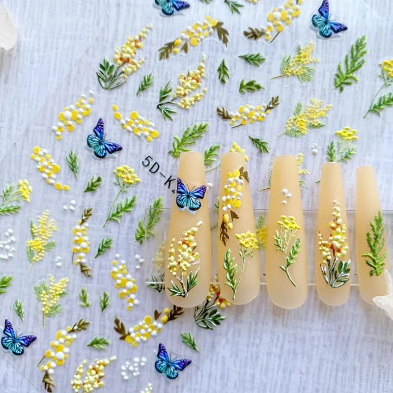 Modern 5D Nail Sticker - 3D Nail Art Design - Attractive Look in Minutes - High Quality Sticker Compatible with Nail Polish and Gel (G)