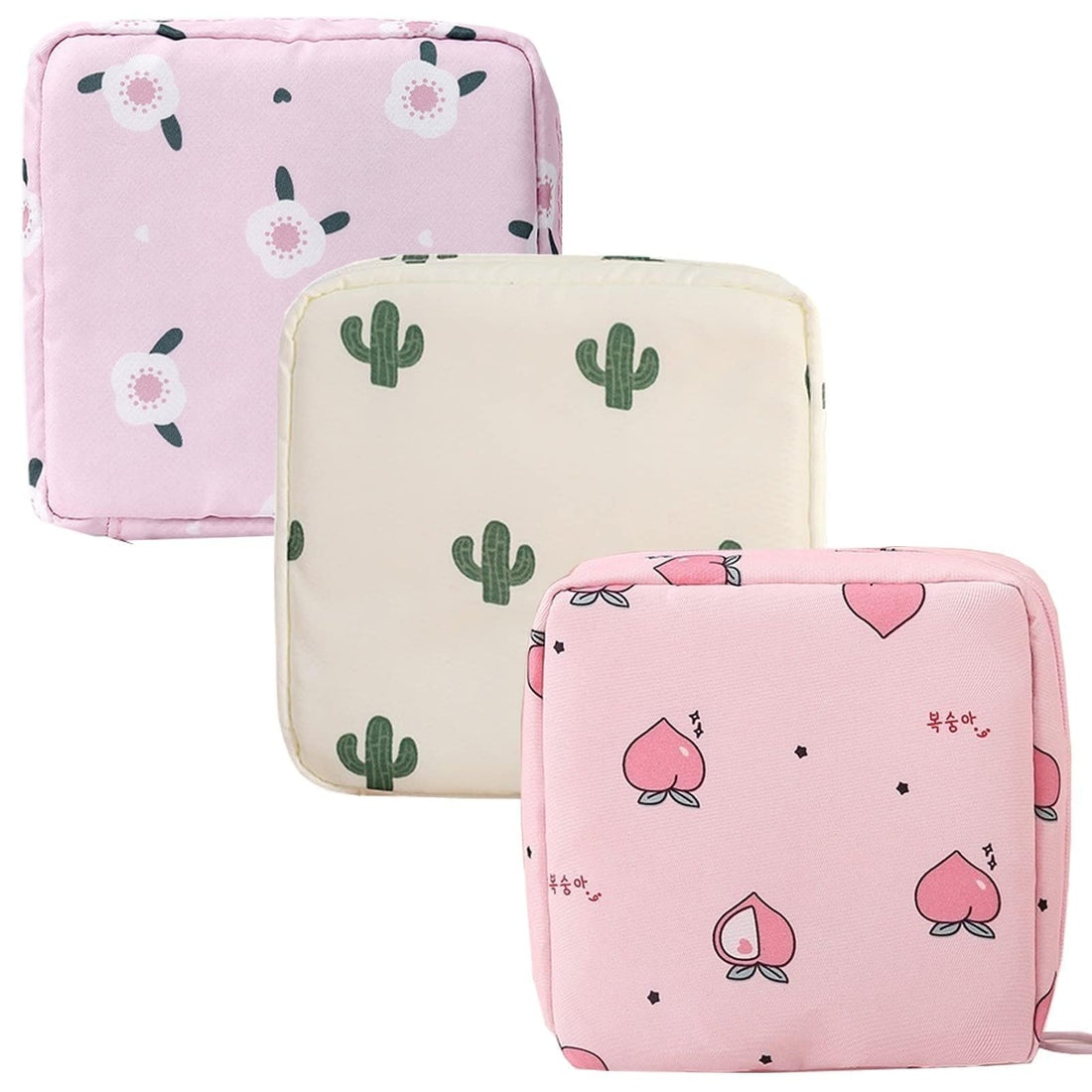 3 Pack Sanitary Napkin Storage Bag, Tampon Storage Bag,Portable Sanitary Pad Storage Bag,Feminine Menstruation First Period Bag,Multifunctional Storage Bag, for Girls Women Ladies.