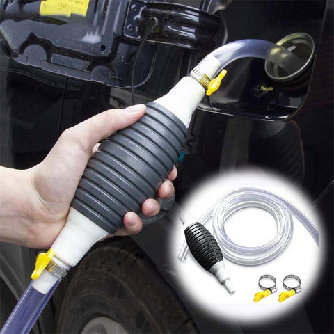 Multifunctional Car Fluid Suction Pump, with 1.5M Hose, 2 Steel Clamps, Portable High Flow Hand Pump for Car Fuel Transfer for Gas, Gasoline, Oil, Diesel, Liquid Oil, Aquarium Water