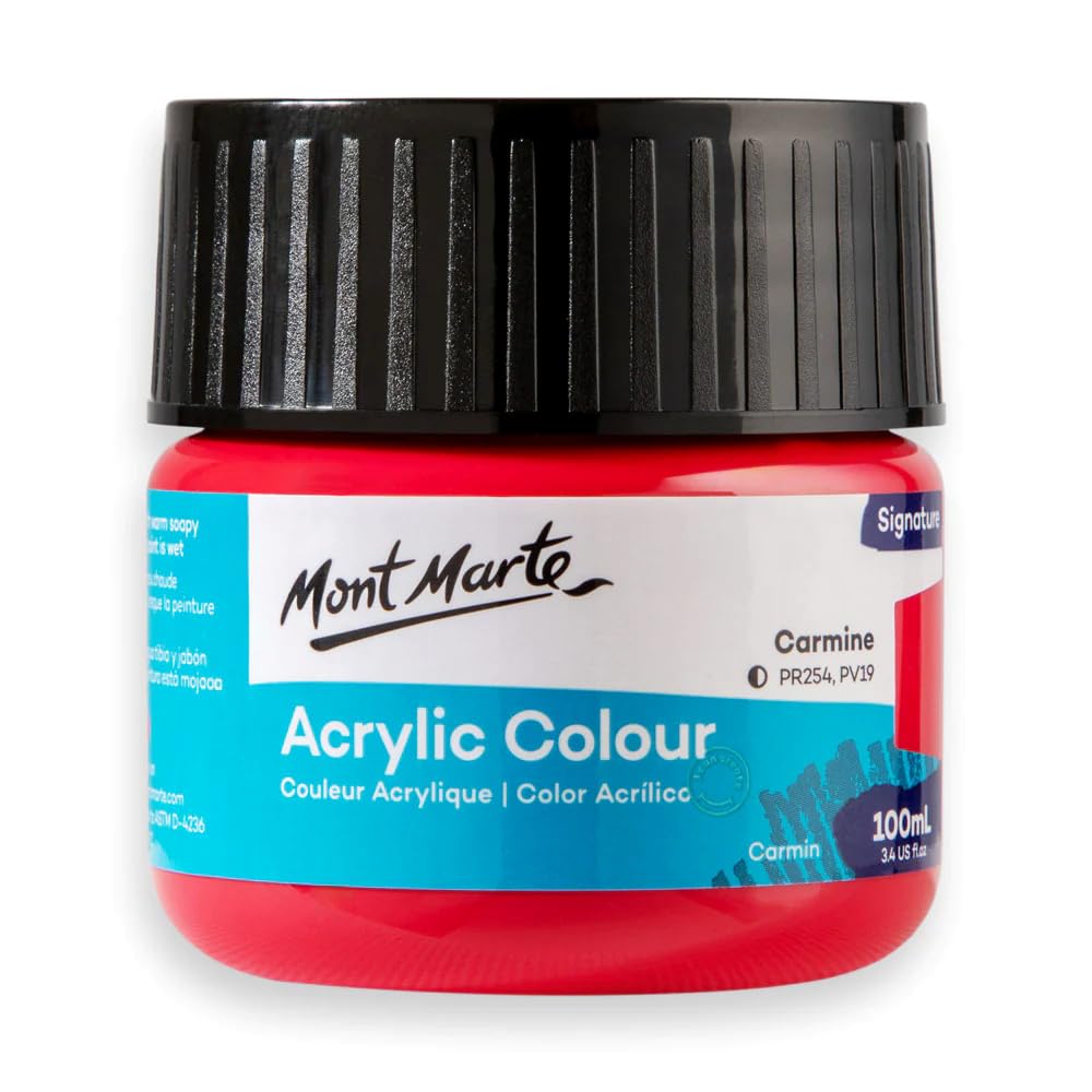 Monte Marte MSCH1055 Acrylic Colour Paint 100 ml, Carmine