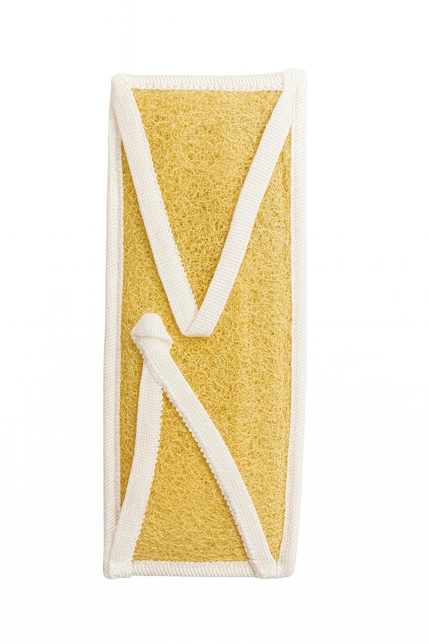 Treprof TRE-5137 Natural Massage Loofah With Fabric Handle For Bath, Spa, Shower - Orange - Pack of 1